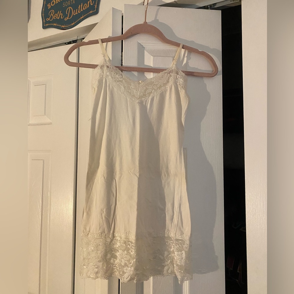 Lace Trim Cream Cami